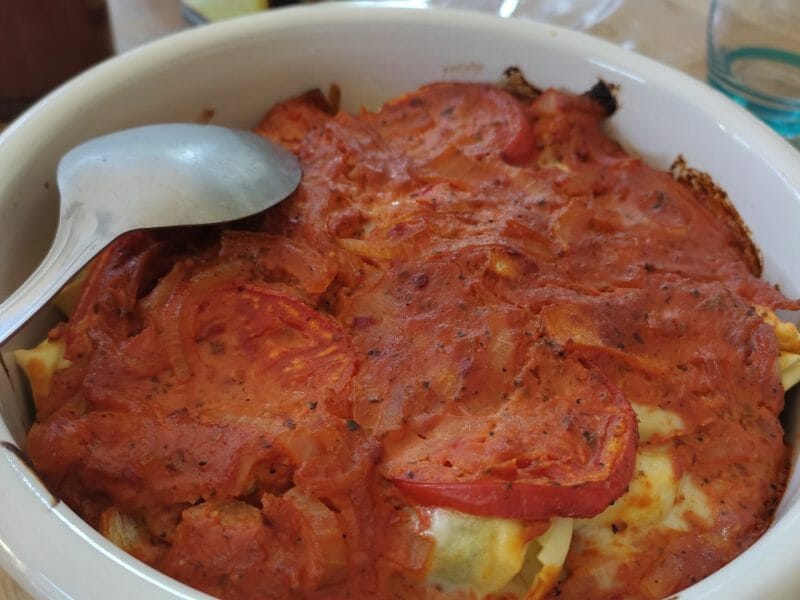 Cliquez pour zoomer ! Gratin de tortellini tomate mozzarella Thermomix par morgane_33