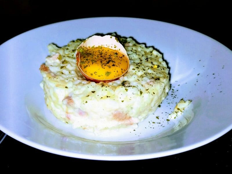 Cliquez pour zoomer ! Risotto façon carbonara Thermomix par SandrineT