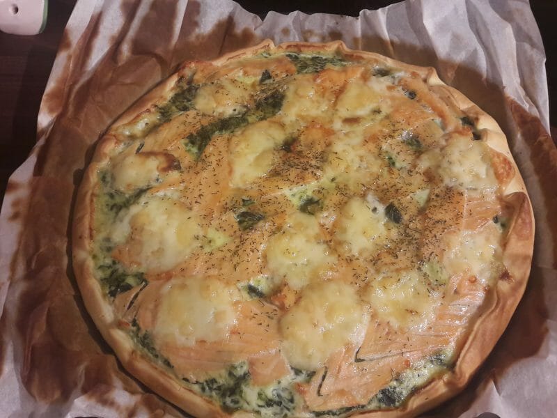 Cliquez pour zoomer ! Tarte épinards, saumon et chèvre Thermomix par camcluz