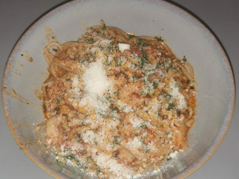 Cliquez pour zoomer ! Spaghettis aux crevettes et à l’ail Thermomix par nikita78ch