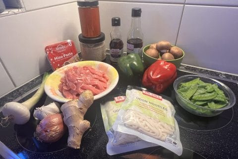 Cliquez pour zoomer ! Nouilles udon miso Thermomix par Sansan