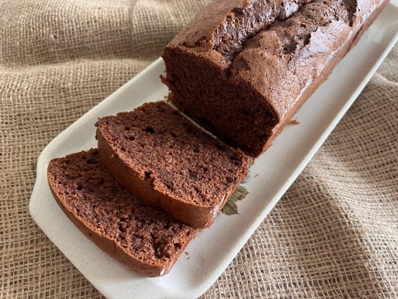 Cliquez pour zoomer ! Cake au chocolat et à la banane Thermomix par Sansan
