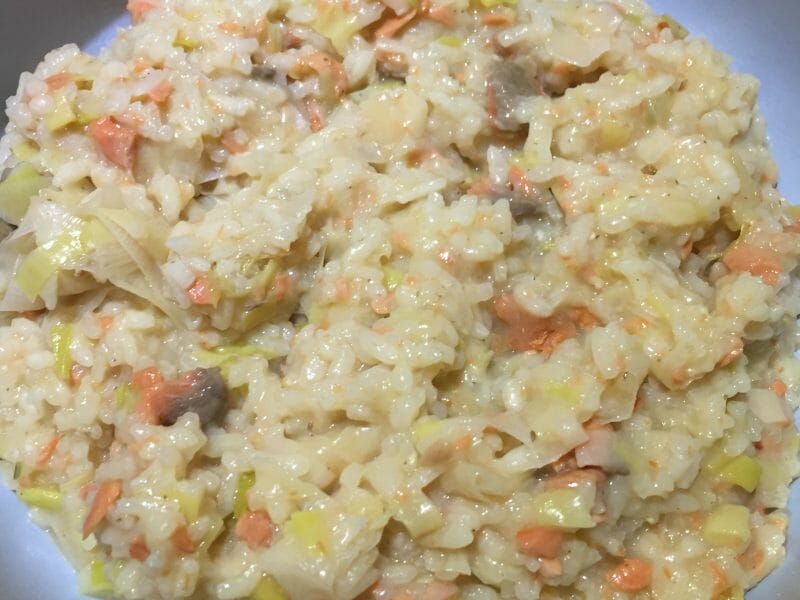 Cliquez pour zoomer ! Risotto poireaux et saumon fumé Thermomix par celinedu12