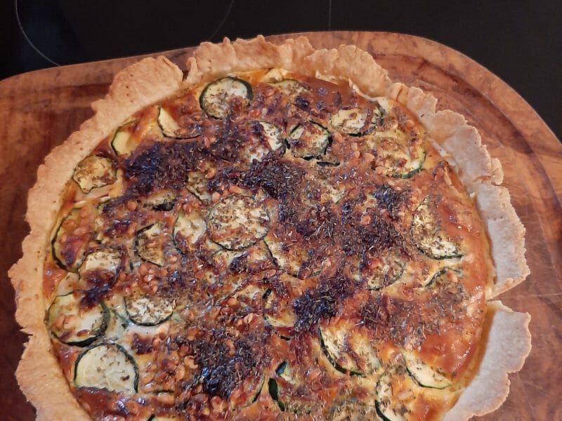 Cliquez pour zoomer ! Tarte courgettes, chèvre et pignons de pin Thermomix par mano01