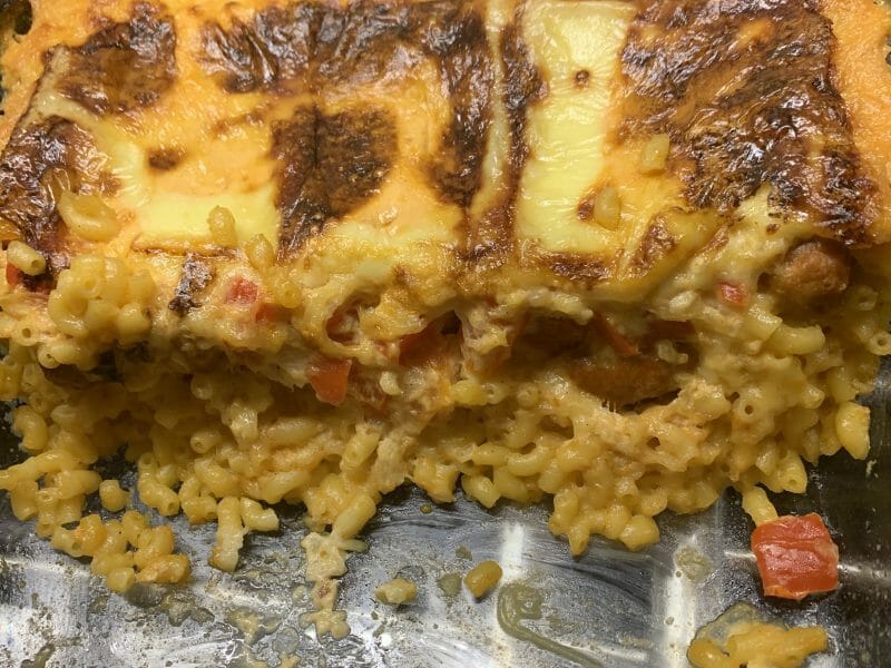 Cliquez pour zoomer ! Gratin de torsades aux merguez Thermomix par sandrina15