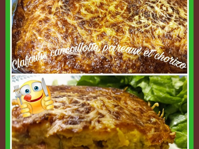 Cliquez pour zoomer ! Clafoutis cancoillotte, poireaux et chorizo Thermomix par violette49