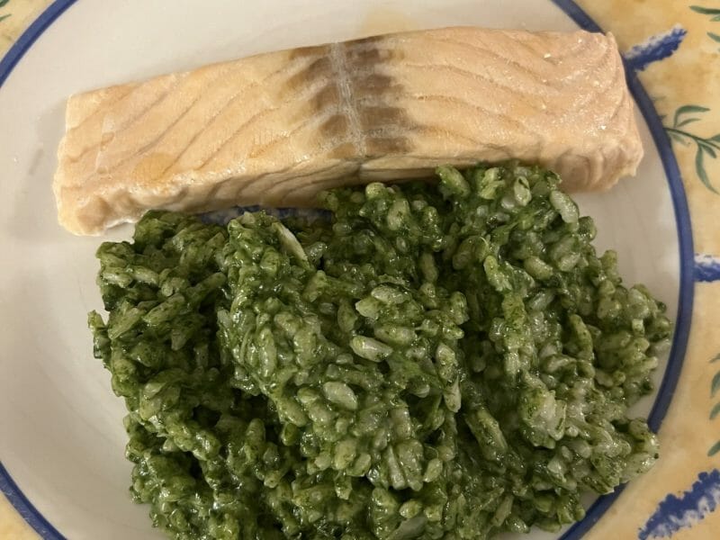 Cliquez pour zoomer ! Risotto tout vert au saumon Thermomix par louska