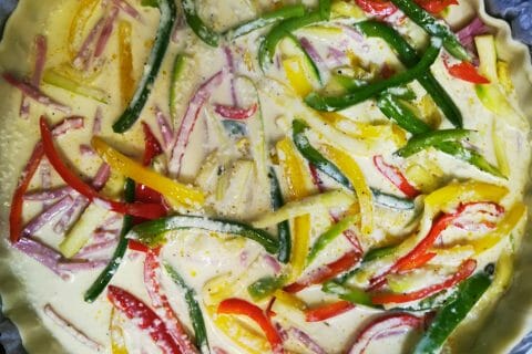 Cliquez pour zoomer ! Quiche poivrons et courgettes Thermomix par tatiana_9