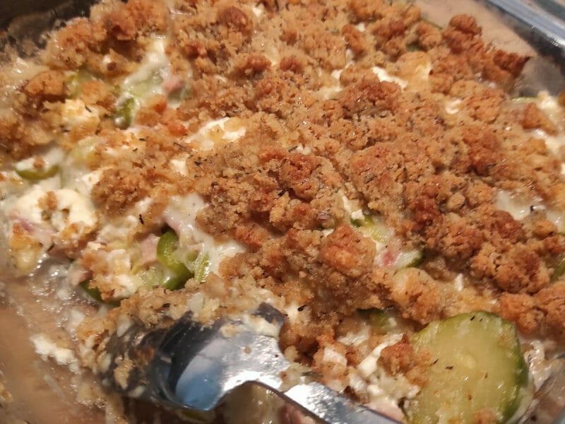 Cliquez pour zoomer ! Crumble courgettes, chèvre et lardons Thermomix par tatiana_9