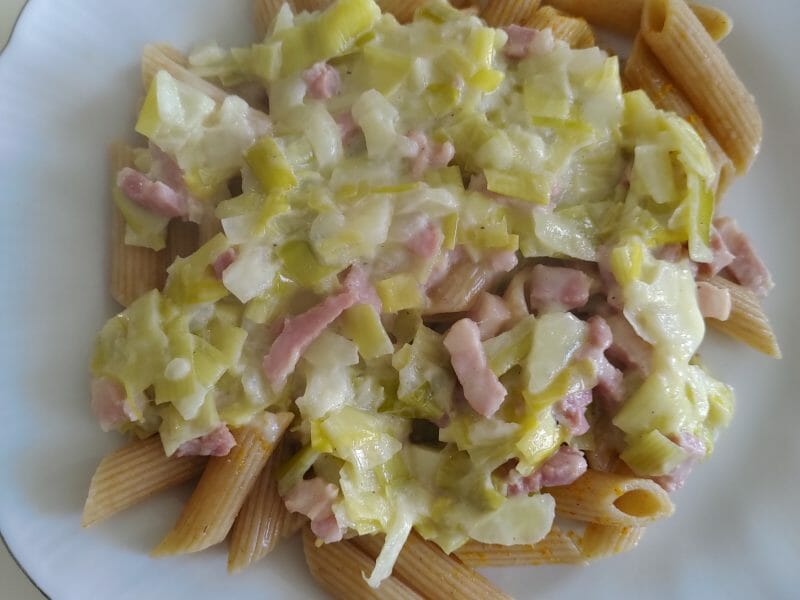 Cliquez pour zoomer ! Tagliatelles à la crème de poireaux Thermomix par misslapi