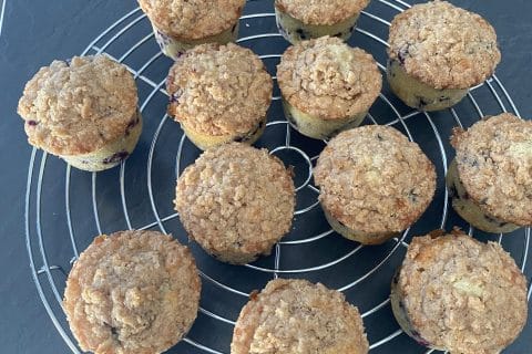 Cliquez pour zoomer ! Muffins aux mûres façon crumble Thermomix par baleineblue