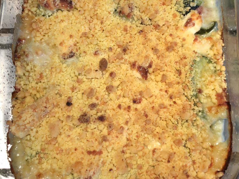 Cliquez pour zoomer ! Crumble courgettes, chèvre et lardons Thermomix par Muraillon