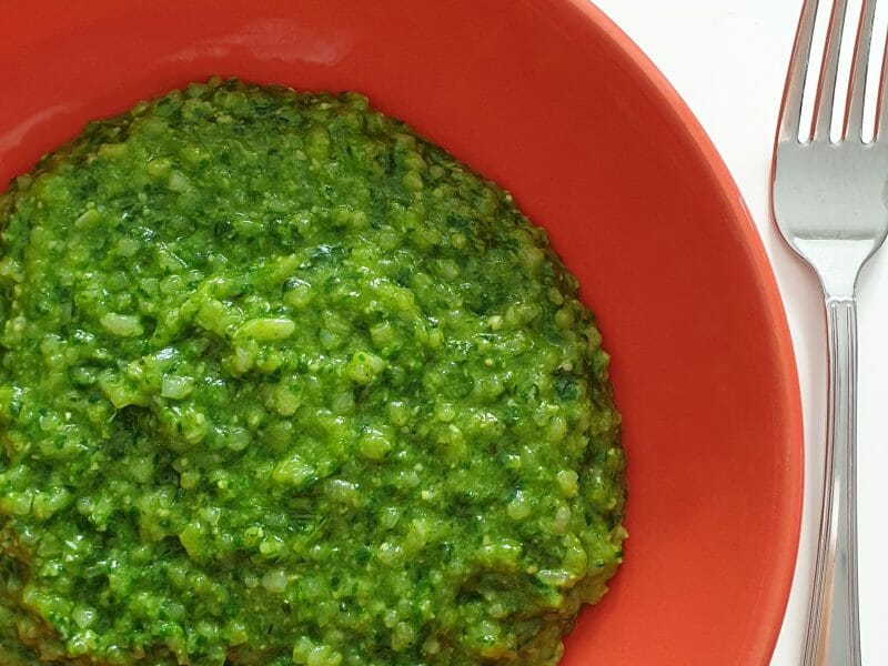 Cliquez pour zoomer ! Risotto au pesto d’épinards et basilic Thermomix par jessica_50