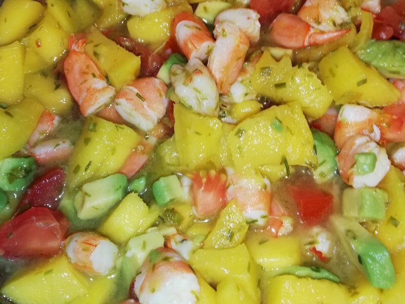 Cliquez pour zoomer ! Ceviche de crevettes, mangue, avocat Thermomix par lolaoulili