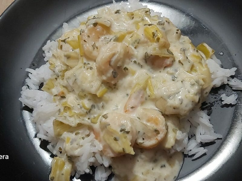 Cliquez pour zoomer ! Crevettes roses aux poireaux Thermomix par faby_1