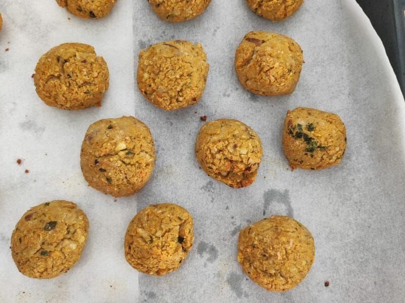 Cliquez pour zoomer ! Boulettes d’aubergines aux pois chiches Thermomix par Fyne