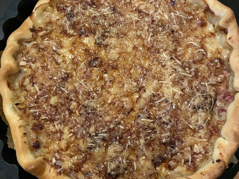 Cliquez pour zoomer ! Tarte aux oignons, lardons et moutarde douce Thermomix par rox82