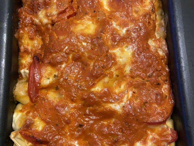 Cliquez pour zoomer ! Gratin de tortellini tomate mozzarella Thermomix par rox82