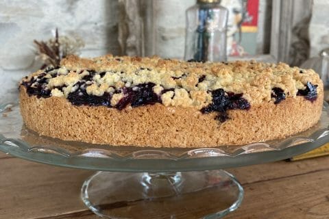 Cliquez pour zoomer ! Gâteau aux myrtilles façon crumble Thermomix par Émilie 🌸