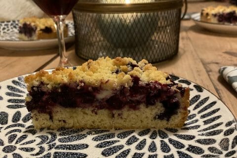 Cliquez pour zoomer ! Gâteau aux myrtilles façon crumble Thermomix par Émilie 🌸