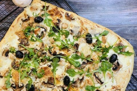 Cliquez pour zoomer ! Pizza blanche aux champignons Thermomix par laouada