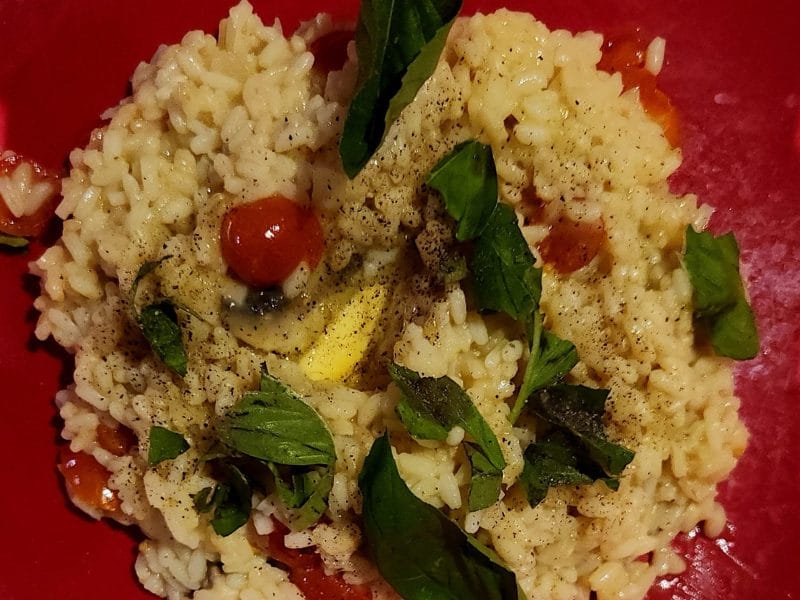 Cliquez pour zoomer ! Risotto tomates cerises basilic Thermomix par Cofike