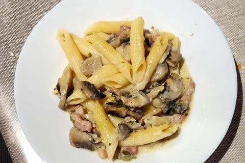 Cliquez pour zoomer ! Gratin de pennes aux champignons Thermomix par Cofike