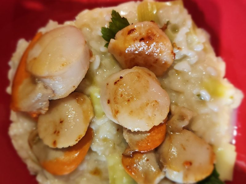 Cliquez pour zoomer ! Risotto aux Saint Jacques et poireaux Thermomix par Cofike