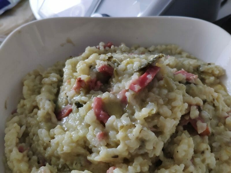 Cliquez pour zoomer ! Risotto poireaux et lardons Thermomix par sisichou