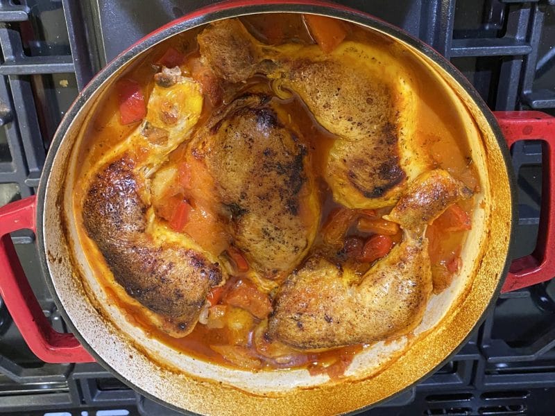 Cliquez pour zoomer ! Poulet aux pommes de terre, poivron et tomates Thermomix par lolostof