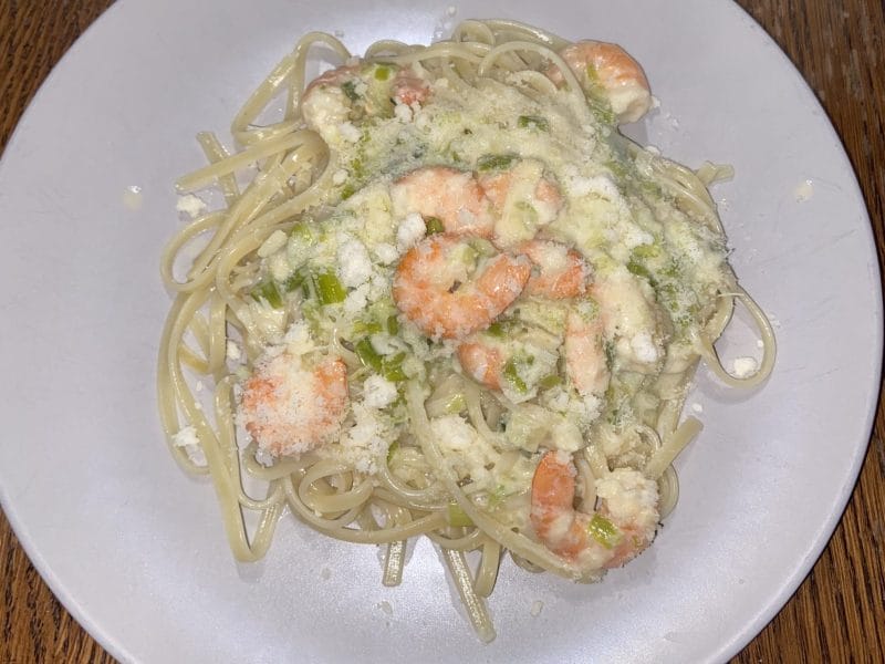 Cliquez pour zoomer ! Linguine aux poireaux et aux crevettes Thermomix par frederique41