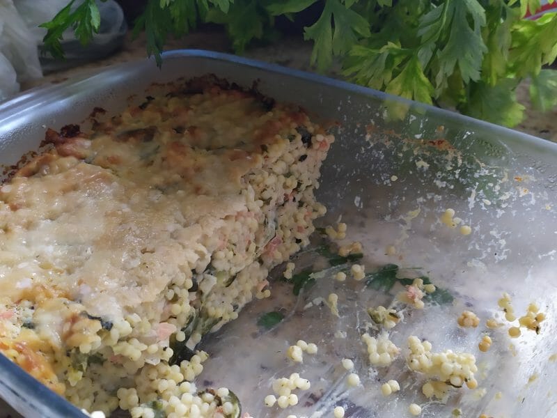 Cliquez pour zoomer ! Gratin de perles, saumon et courgettes Thermomix par alexandrine86