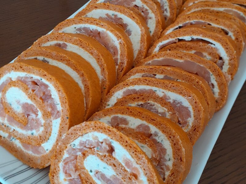 Cliquez pour zoomer ! Roulé à la tomate, saumon et fromage Thermomix par orianne25