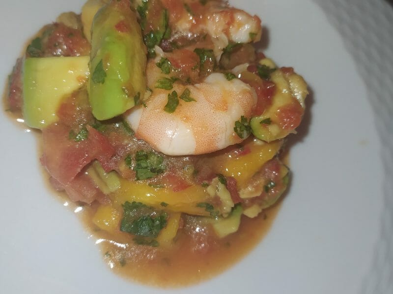 Cliquez pour zoomer ! Ceviche de crevettes, mangue, avocat Thermomix par sarahjsk92