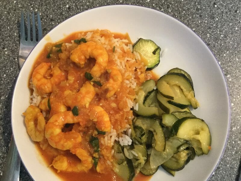 Cliquez pour zoomer ! Curry de crevettes au lait de coco Thermomix par sarouspete