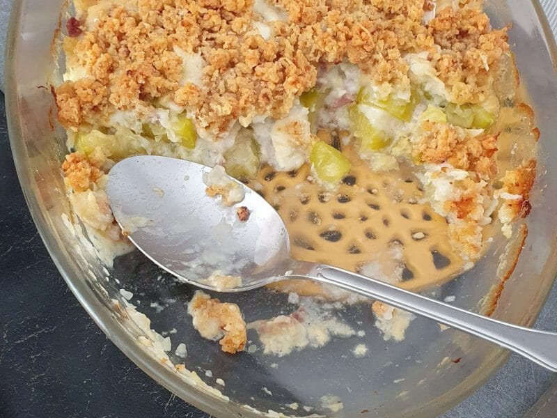 Cliquez pour zoomer ! Crumble courgettes, chèvre et lardons Thermomix par Dani