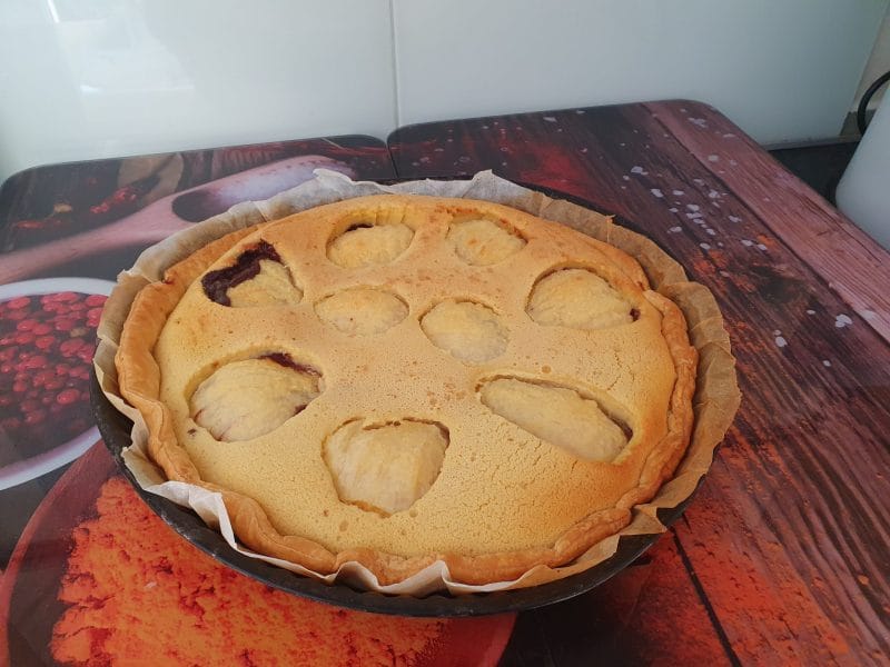 Cliquez pour zoomer ! Tarte aux poires sur lit de chocolat Thermomix par Dani