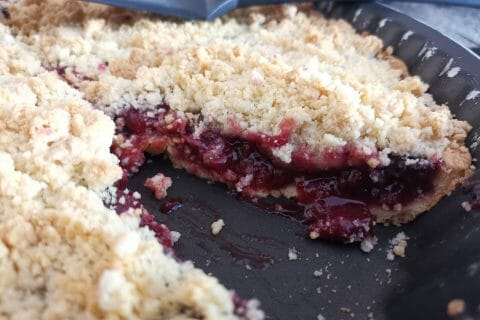 Cliquez pour zoomer ! Tarte aux cerises façon crumble Thermomix par sophiedaniel