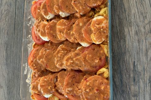 Cliquez pour zoomer ! Gratin de tortellini tomate mozzarella Thermomix par maudeee
