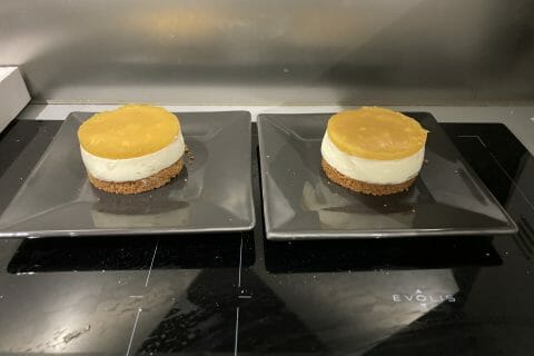 Cliquez pour zoomer ! Panna cotta citron sur sablé spéculoos et miroir de mangue Thermomix par apimahana