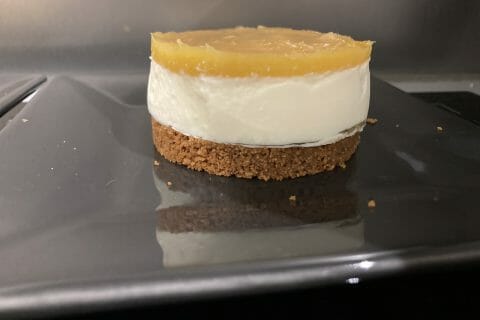 Cliquez pour zoomer ! Panna cotta citron sur sablé spéculoos et miroir de mangue Thermomix par apimahana