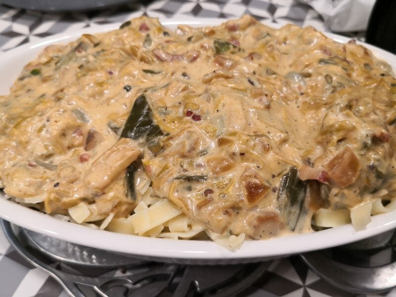 Cliquez pour zoomer ! Tagliatelles à la crème de poireaux Thermomix par stephanie_1602