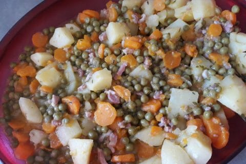 Jardinière de légumes aux lardons au Thermomix - Cookomix
