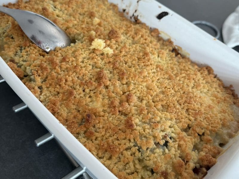 Cliquez pour zoomer ! Crumble courgettes, chèvre et lardons Thermomix par lucie33