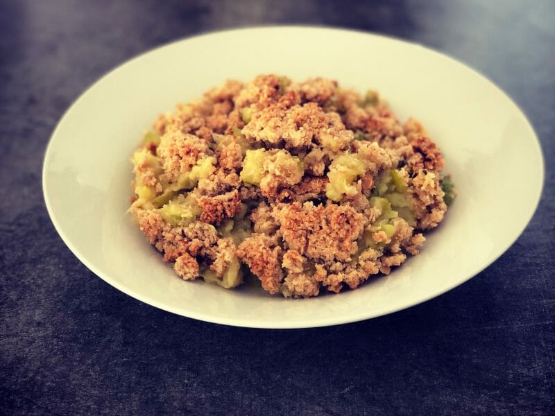 Cliquez pour zoomer ! Crumble courgettes, basilic et parmesan Thermomix par ptidesj