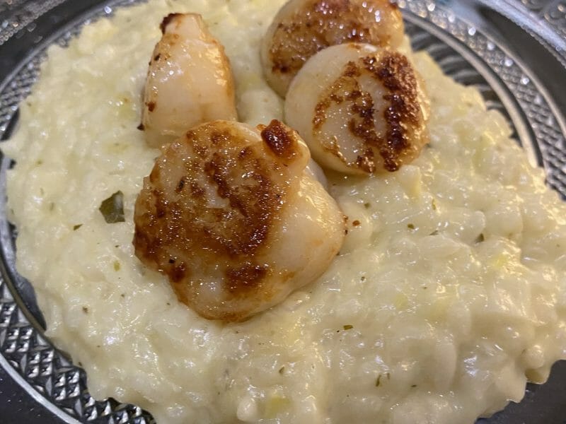 Cliquez pour zoomer ! Risotto aux Saint Jacques et poireaux Thermomix par chloe_51