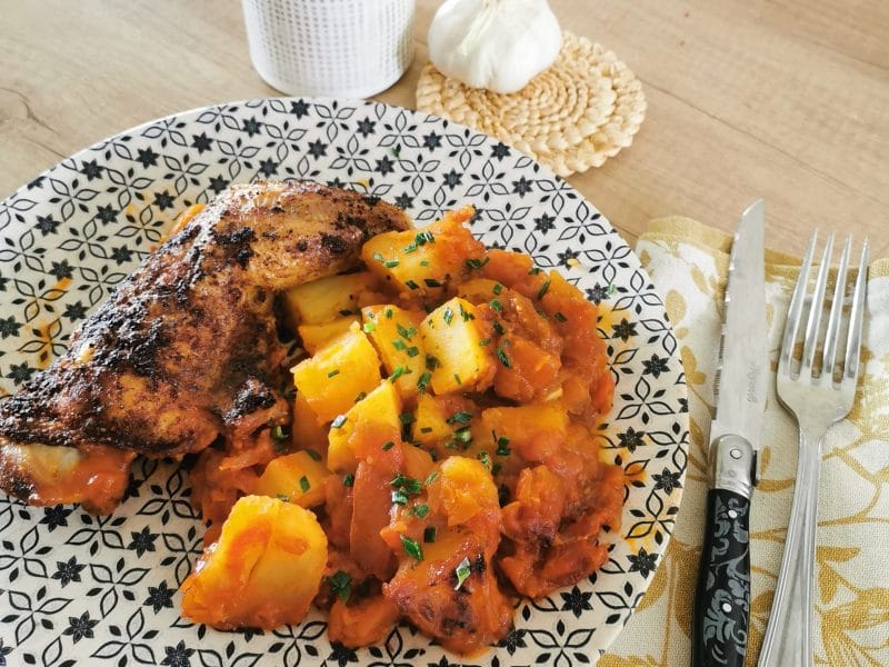 Cliquez pour zoomer ! Poulet aux pommes de terre, poivron et tomates Thermomix par Angélique