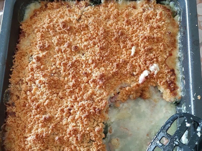 Cliquez pour zoomer ! Crumble courgettes, chèvre et lardons Thermomix par thewhitedress