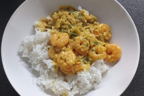 Cliquez pour zoomer ! Curry de crevettes au lait de coco Thermomix par nadia82