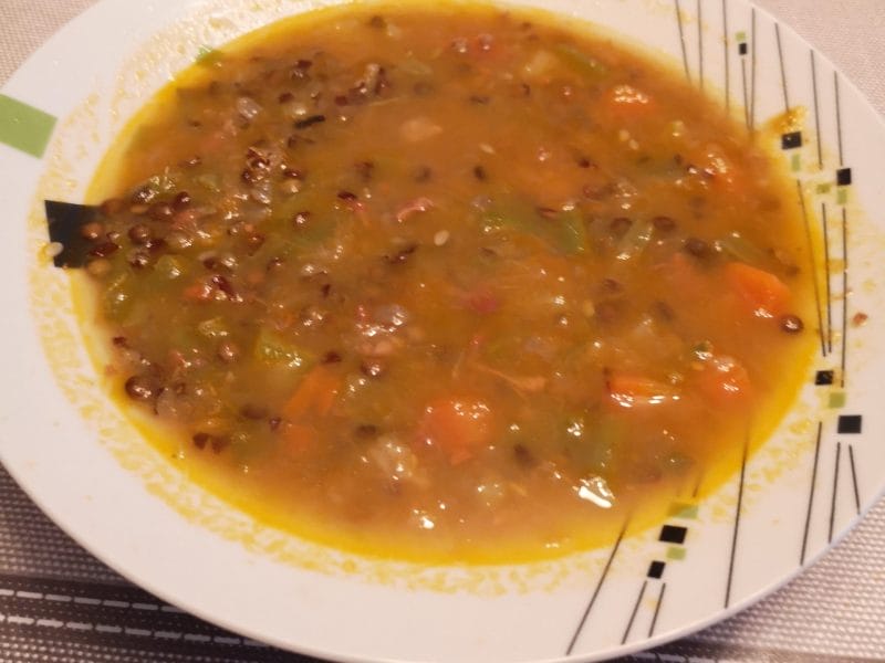 Cliquez pour zoomer ! Soupe de légumes aux lentilles et au riz Thermomix par Thaliepe74